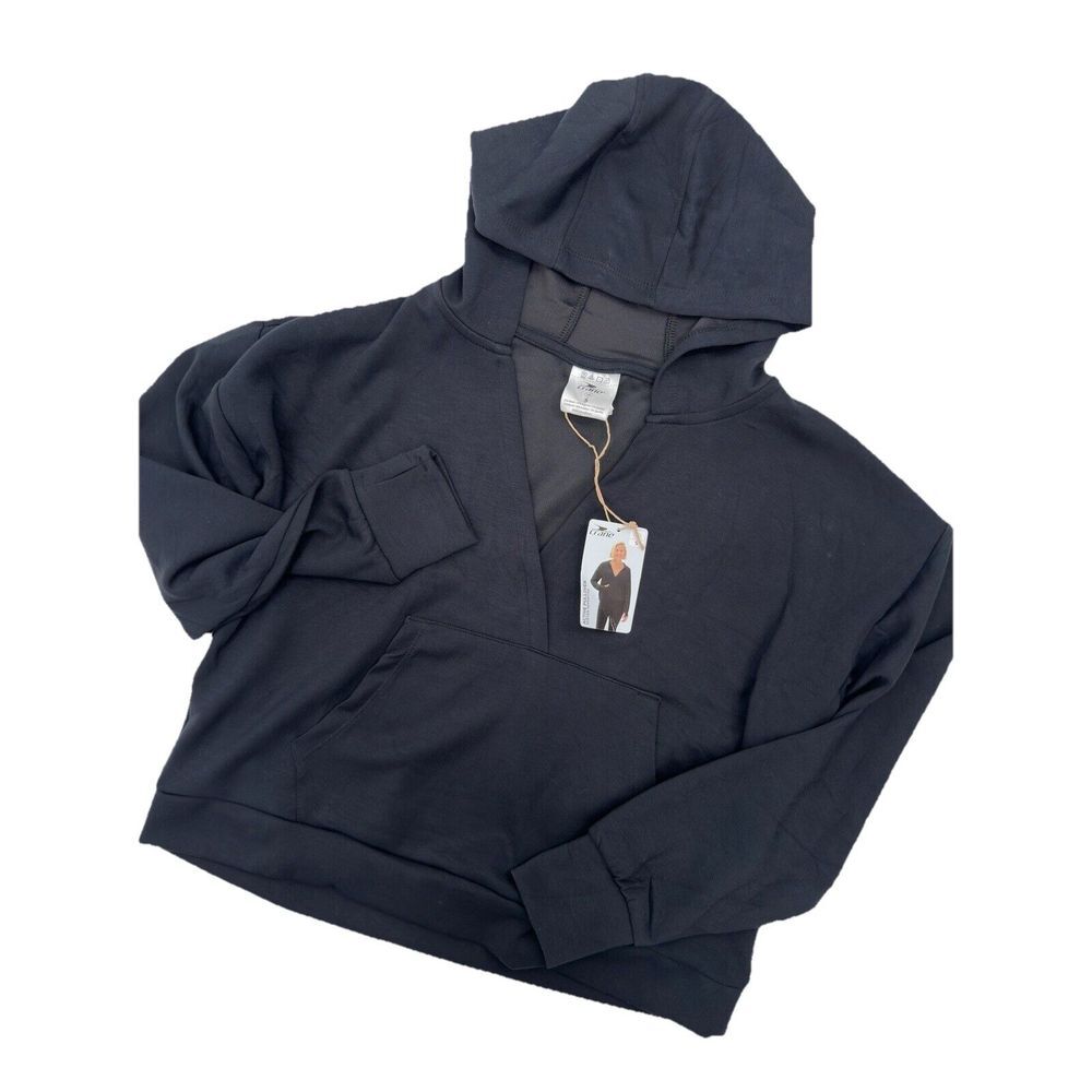 Crane Women's Active Pullover Hoodie Size Small Black‎ Thumbholes NEW